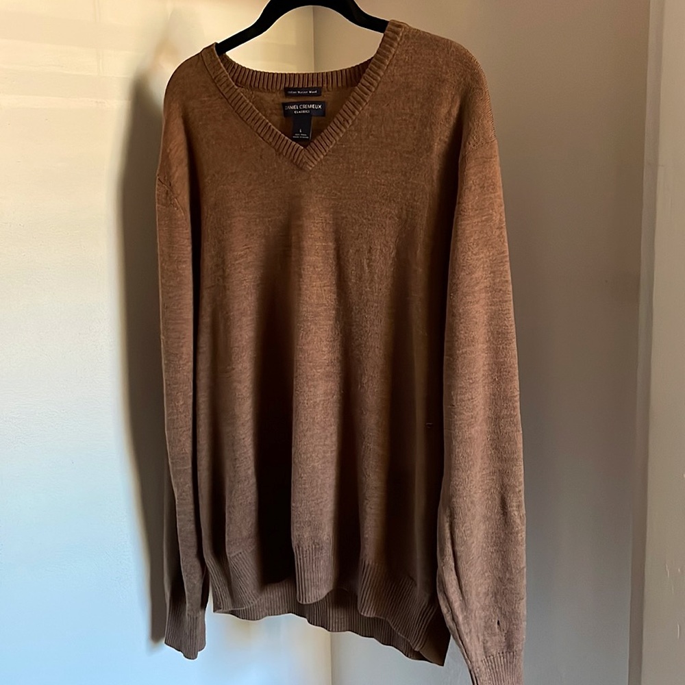 Daniel Cremieux Classics, Size L Pullover - Italian Merino Wool, Brown